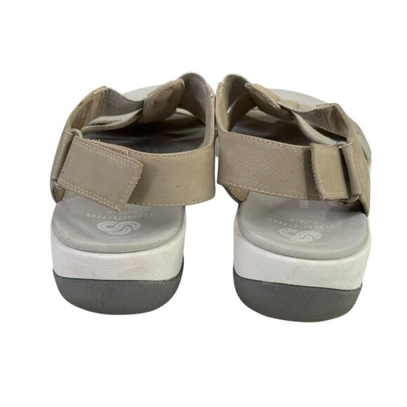 Clarks Cloudsteppers Sandals Womens 6.5 M Taupe Tan Arla Shaylie Open Toe Shoes - Picture 6 of 12